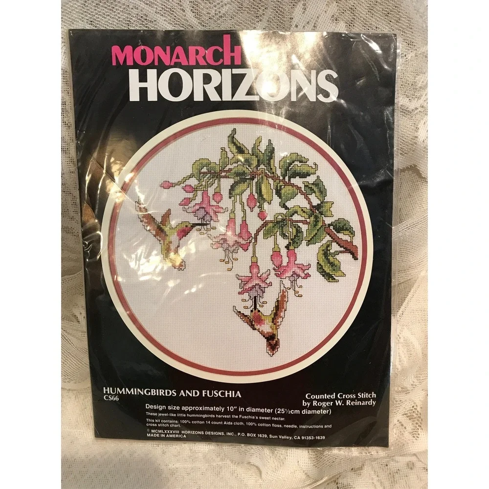 Vintage 1988 Hummingbirds Cross Stitch Kit: Monarch Horizons CS66
